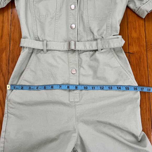 & OTHER STORIES Organic Cotton Twill Jumpsuit Seafoam Green / Light Mint Size 2 - Picture 13 of 16